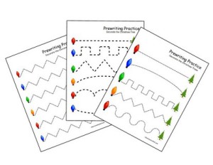 Christmas prewriting practice