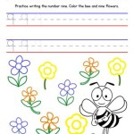 Practice writing the number nine